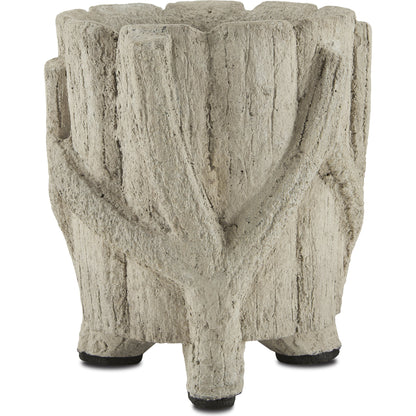 Faux Bois Planter by Currey and Company in portland, faux bois. Made from concrete, iron in a rustic style.