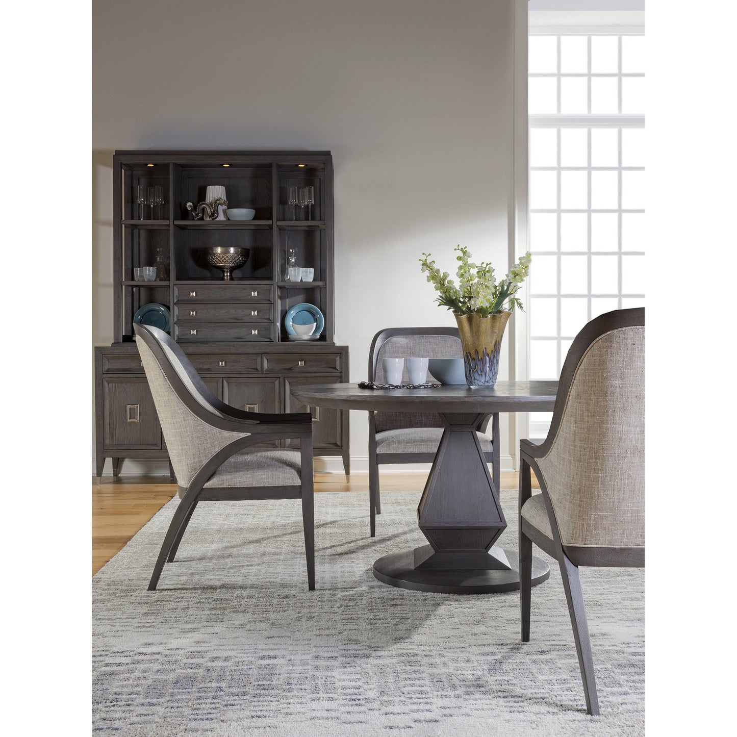 004 SR-834154 | Lifestyle | Appellation Round Dining Table by Artistica Home. Made from unique in a transitional style.