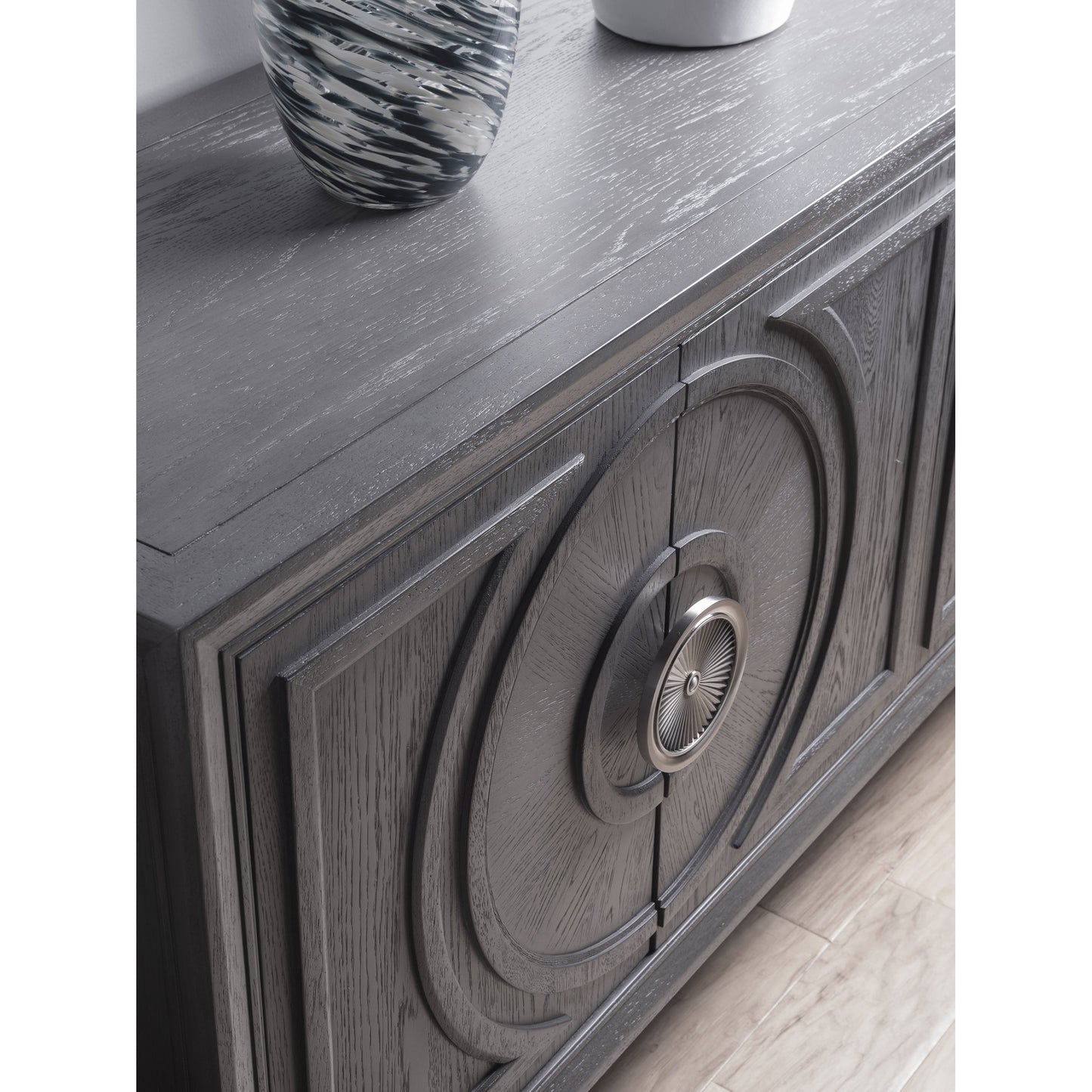 004 SR-834151 | Closeup | Appellation Media Console by Artistica Home. Made from unique in a transitional style.