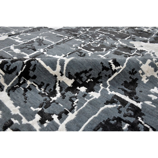 Cecily 2201 Rug by Exquisite Rugs in black, gray. Made from wool, bamboo silk in a unique style.