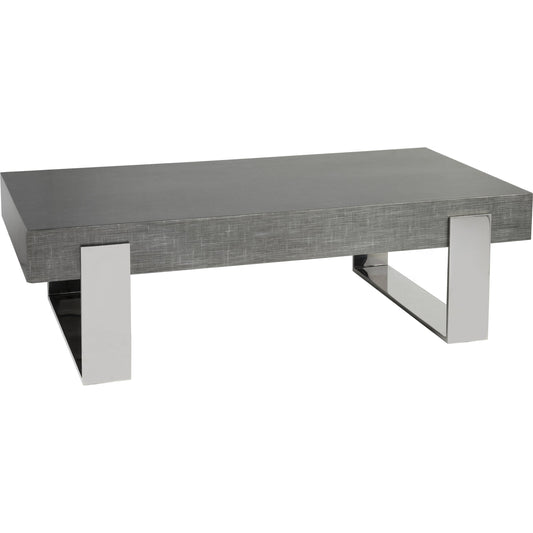 Iridium Rectangular Cocktail Table by Artistica Home in gray silver crosshatch. Made from unique in a modern style.