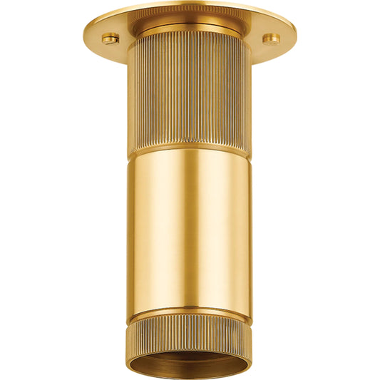 Dighton Flush Mount by Hudson Valley in aged brass. Made from iron, aluminum in a unique style.