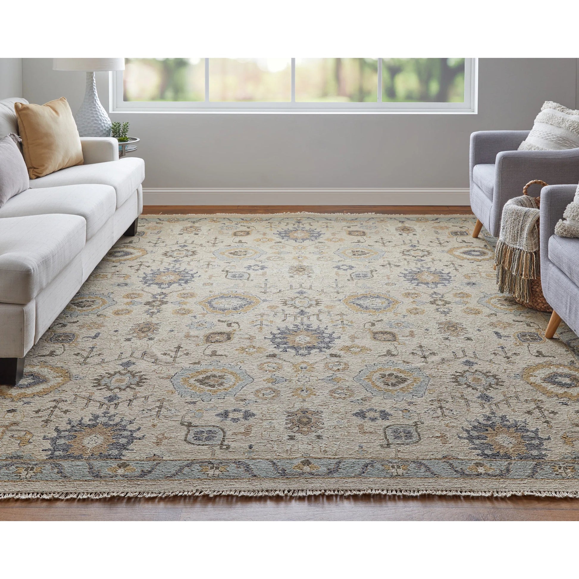 Corbitt Traditional Oriental Rug - 0613F by Feizy in tan, blue, gold. Made from unique in a unique style.
