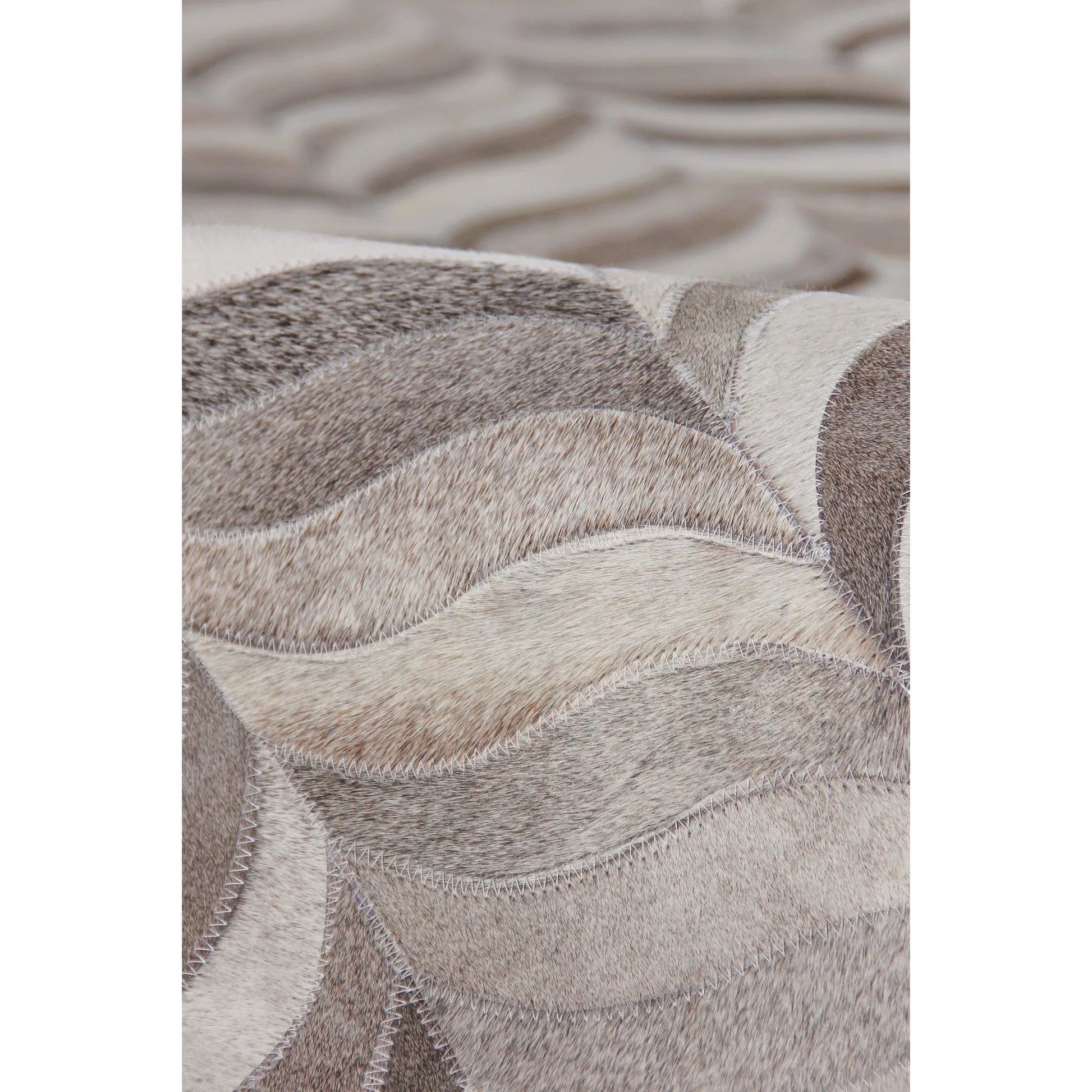 Natural Hide Rug II by Exquisite Rugs in silver. Made from leather hide in a unique style.