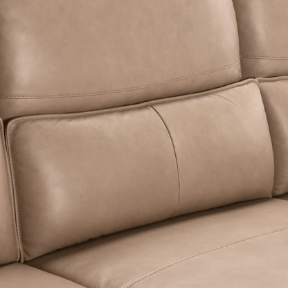 Branford Leather Power Recliner Sectional Sofa by Classic Home in camel. Made from top grain leather in a traditional style.