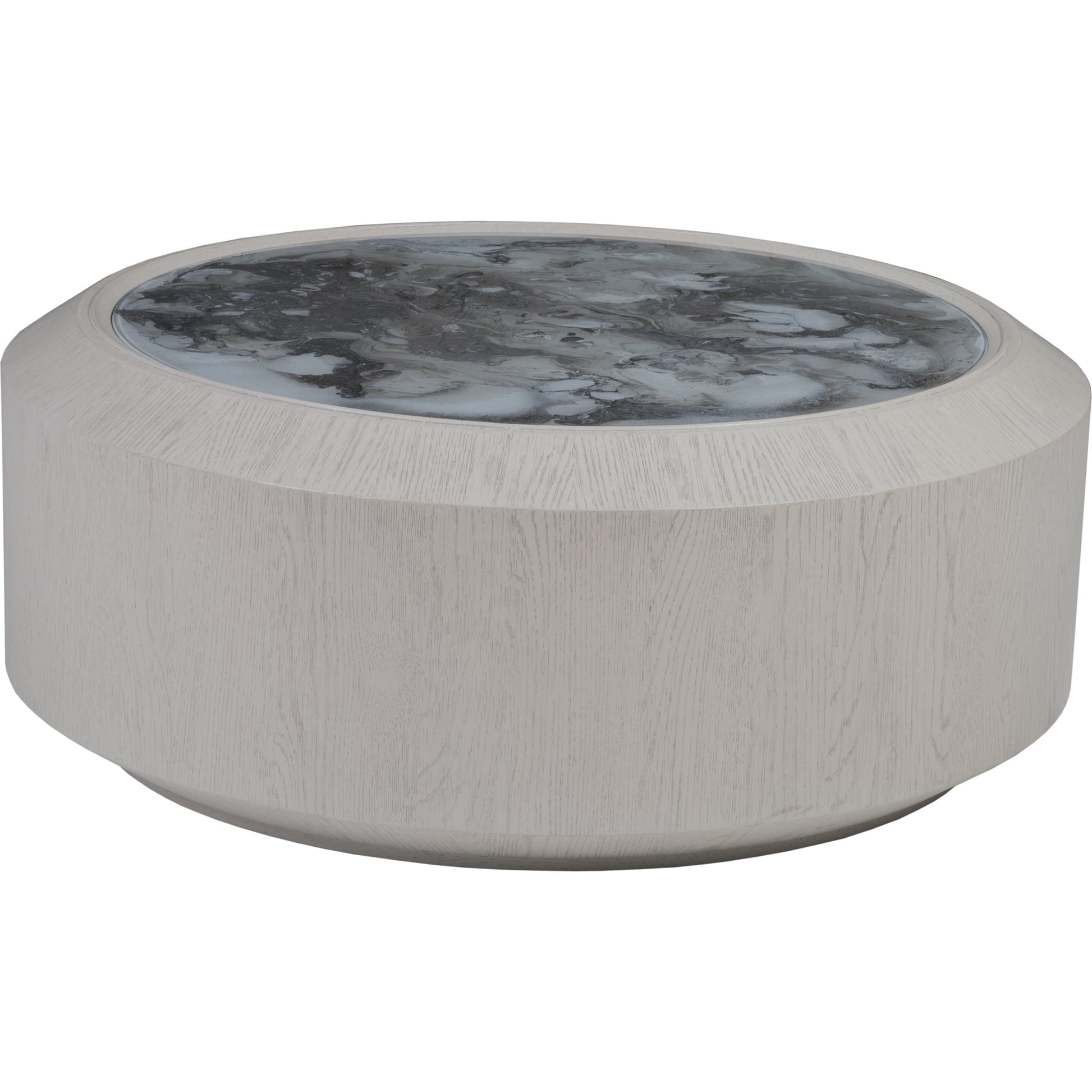 Metaphor Round Cocktail Table by Artistica Home in white sandblast. Made from unique in a modern style.