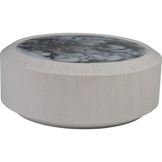 Metaphor Round Cocktail Table by Artistica Home in white sandblast. Made from unique in a modern style.