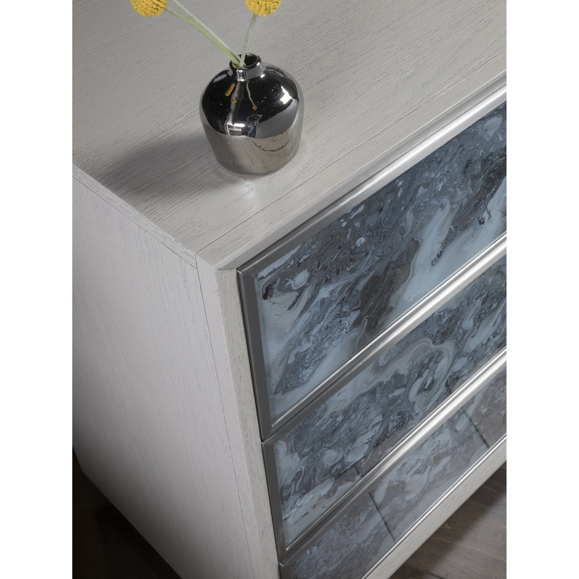 Metaphor Hall Chest by Artistica Home in white sandblast. Made from unique in a modern style.