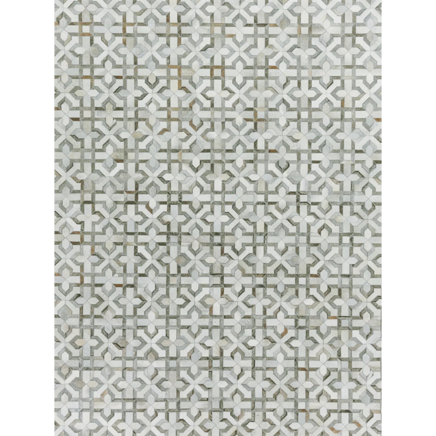 000 SI-2221707,SI-2221708,SI-2383707 | Primary Silo | Natural Hide Rug III by Exquisite Rugs in silver, ivory. Made from leather hide in a unique style.