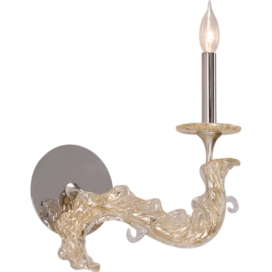 Cielo Wall Sconce by Corbett in silver leaf. Made from hand-crafted iron in a transitional style.