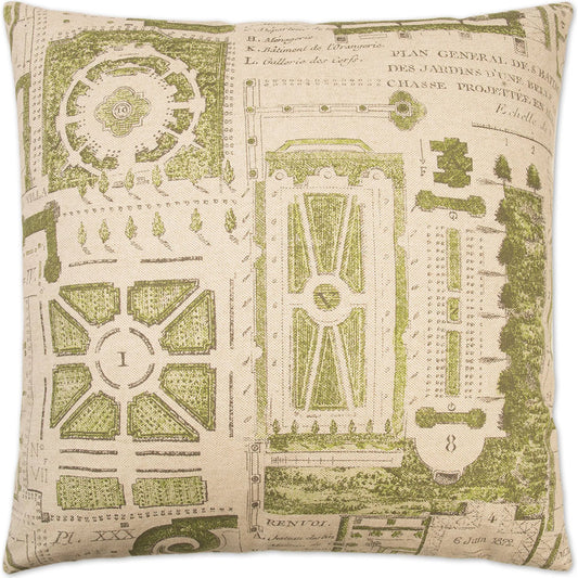 Jardin Pillow by DV Kap Home in green. Made from 88% cotton, 12% rayon in a unique style.