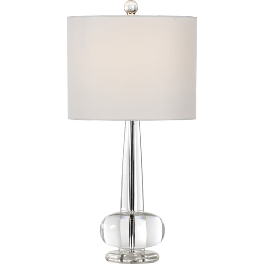 Abbey Round Lamp by Wildwood in clear. Made from crystal, glass in a transitional style.