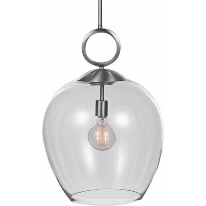 Calix Pendant by Uttermost in aged brass. Made from steel, glass in a transitional style.