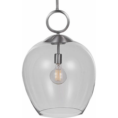 Calix Pendant by Uttermost in aged brass. Made from steel, glass in a transitional style.