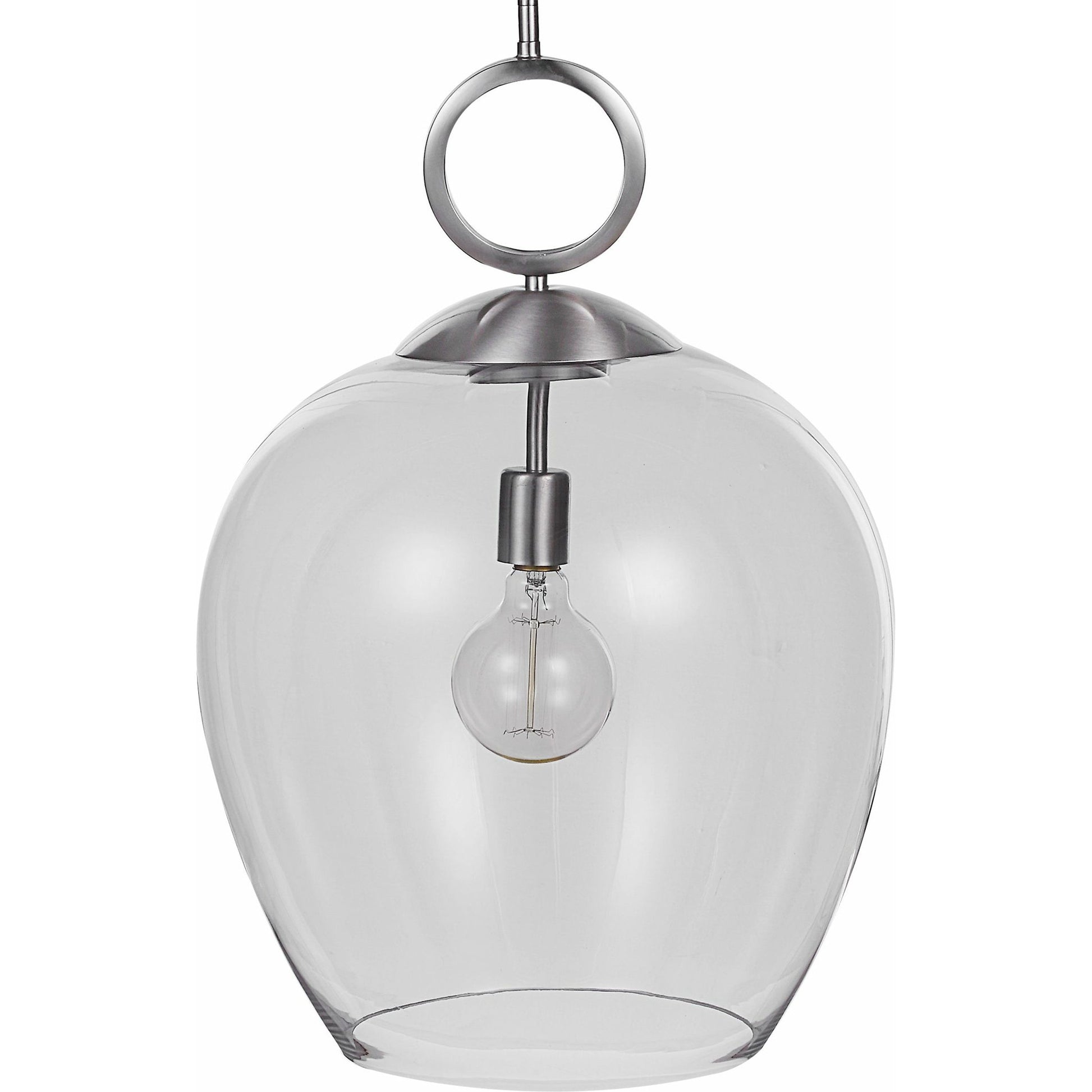 Calix Pendant by Uttermost in aged brass. Made from steel, glass in a transitional style.