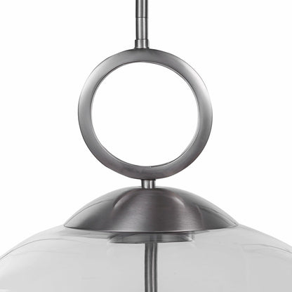 Calix Pendant by Uttermost in aged brass. Made from steel, glass in a transitional style.