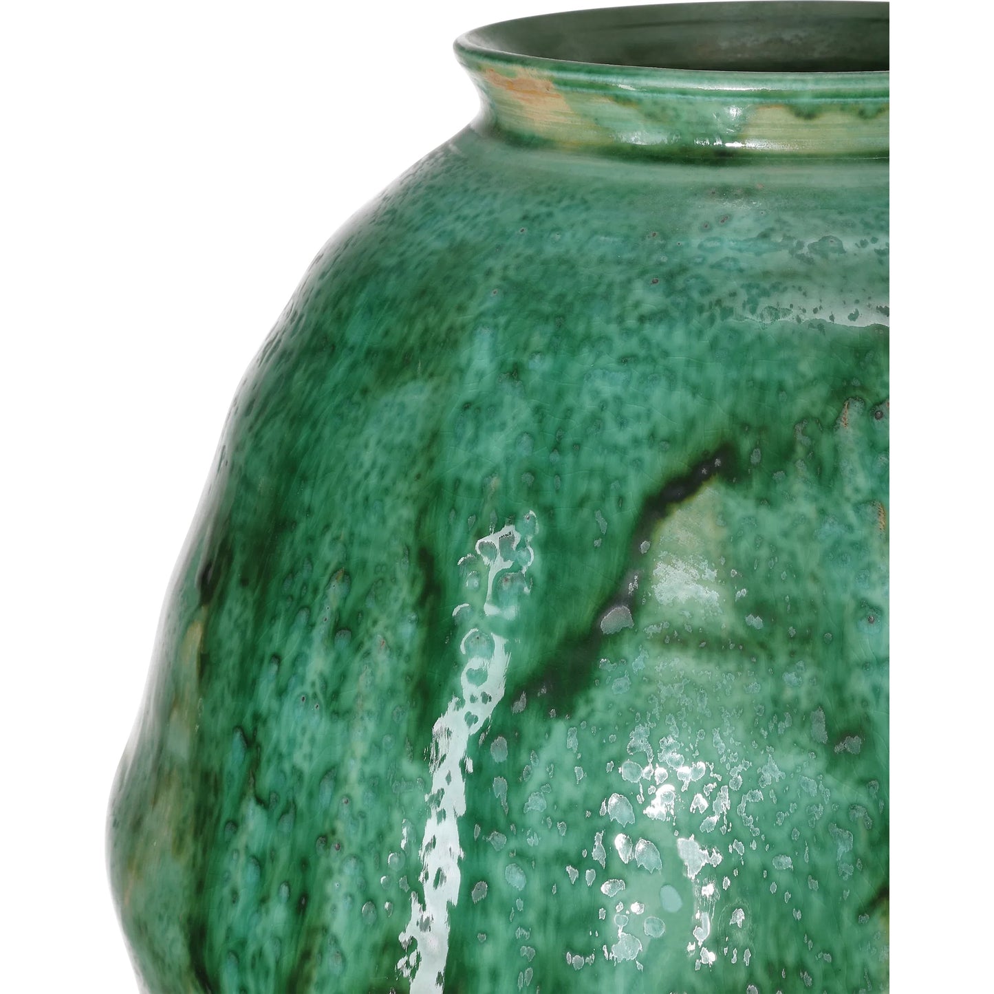 002 SI-2387087 | Closeup | Marrakesh Vase by Currey and Company in imperial green. Made from porcelain in a eclectic & global style.