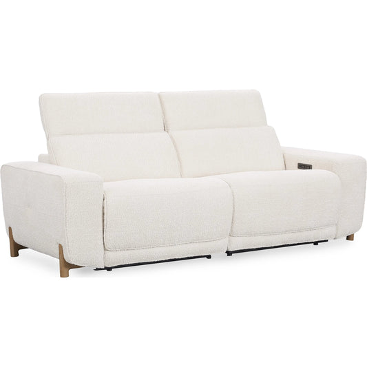 Darrow Zero Gravity Power Recliner Upholstered Fabric Sofa by Classic Home in white. Made from 100% polyester, acacia mangium wood, metal in a transitional style.