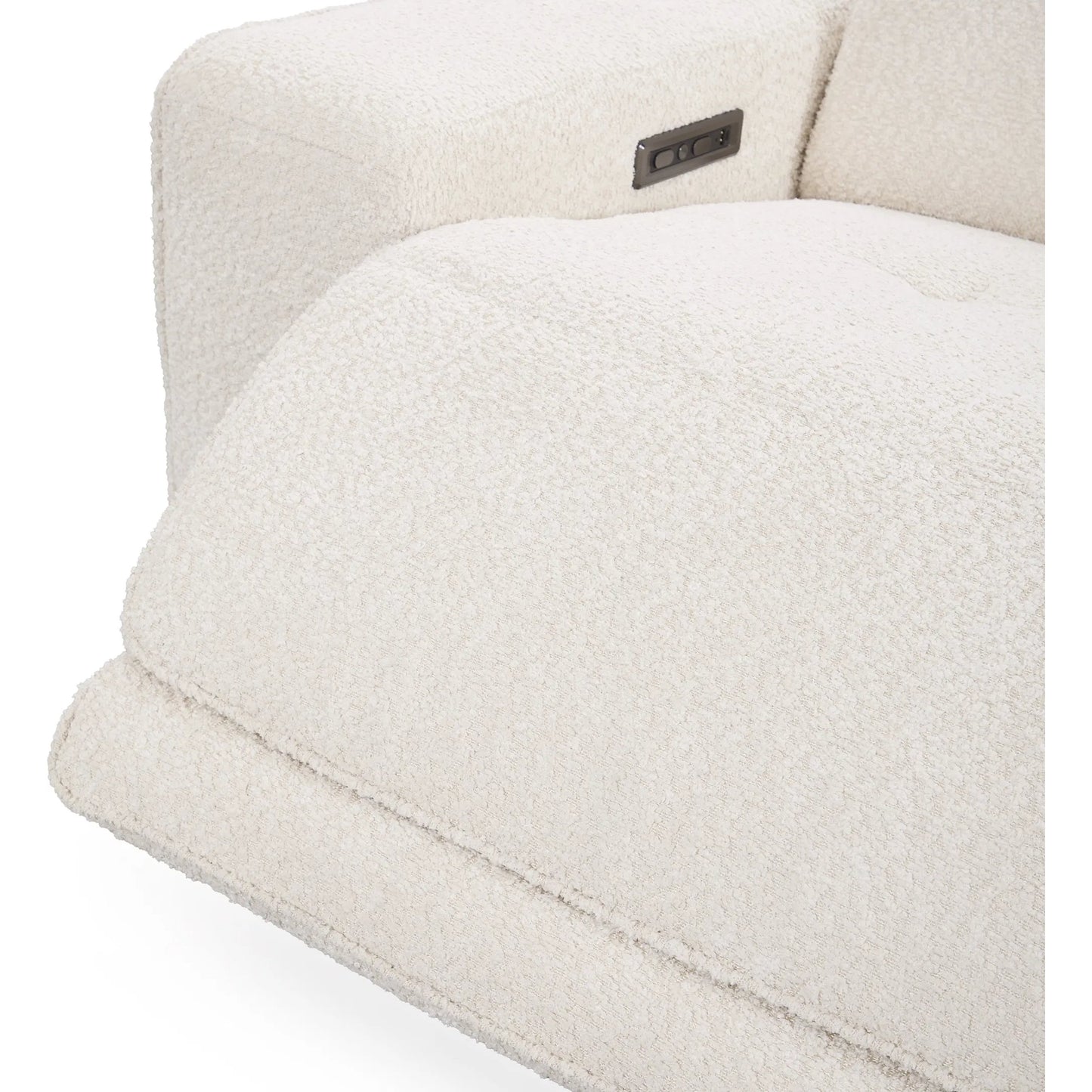 016 SI-2388514 | Closeup | Darrow Zero Gravity Power Recliner Upholstered Fabric Sofa by Classic Home in white. Made from 100% polyester, acacia mangium wood, metal in a transitional style.