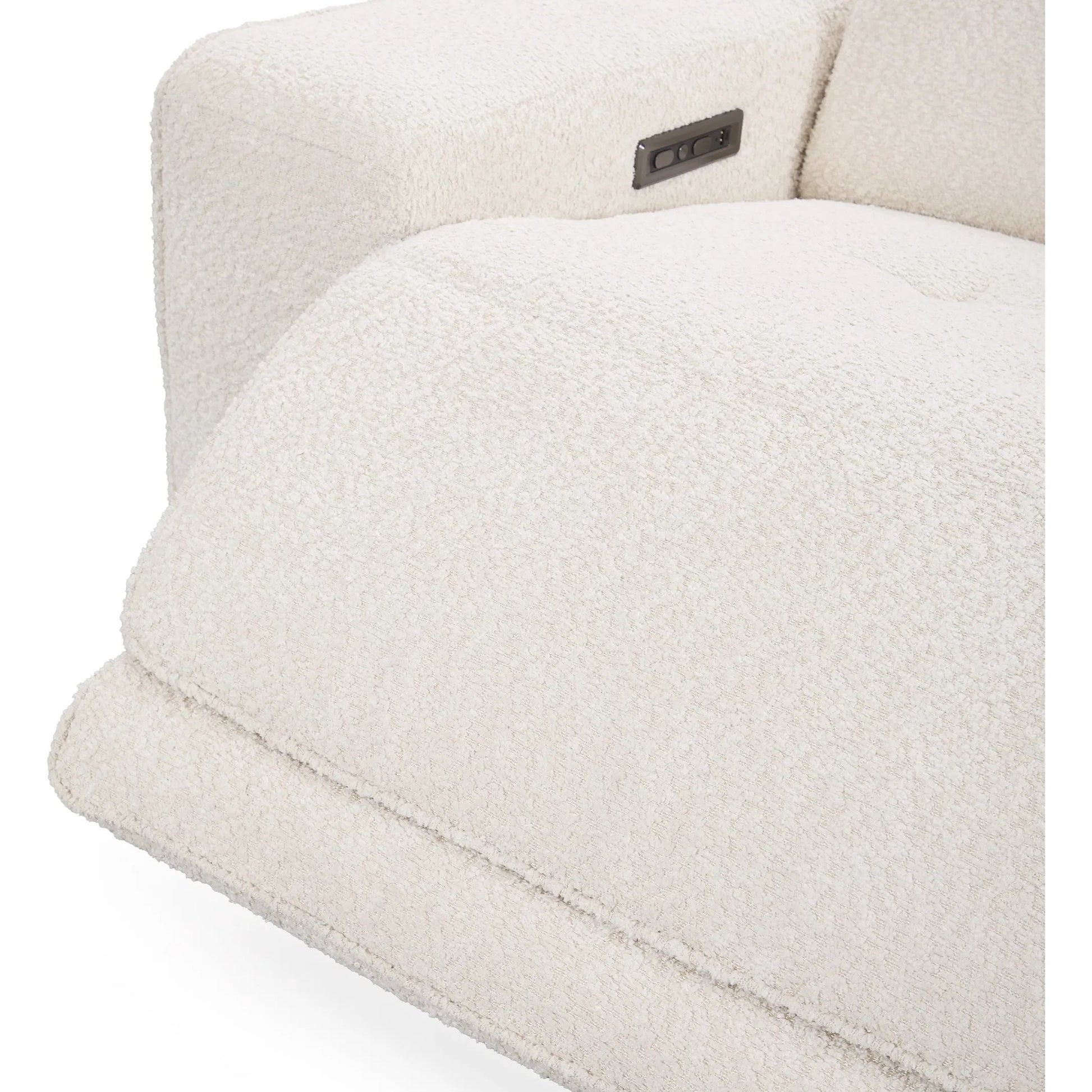 Darrow Zero Gravity Power Recliner Upholstered Fabric Sofa by Classic Home in white. Made from 100% polyester, acacia mangium wood, metal in a transitional style.