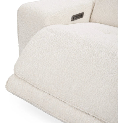 Darrow Zero Gravity Power Recliner Upholstered Fabric Sofa by Classic Home in white. Made from 100% polyester, acacia mangium wood, metal in a transitional style.