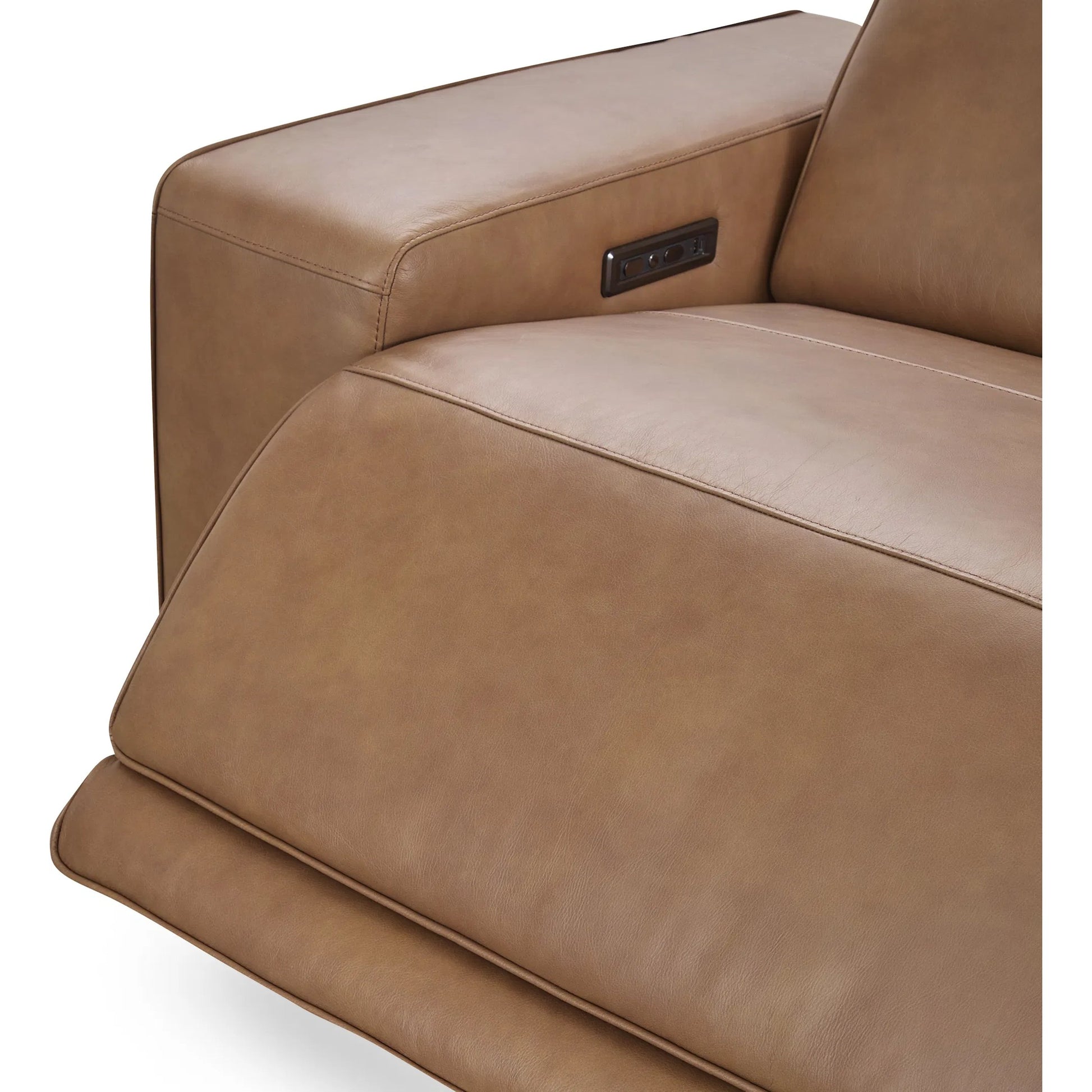 Kadon Zero Gravity Power Recliner Upholstered Leather Sofa by Classic Home in beige. Made from 100% top grain leather, acacia mangium wood, metal in a traditional style.
