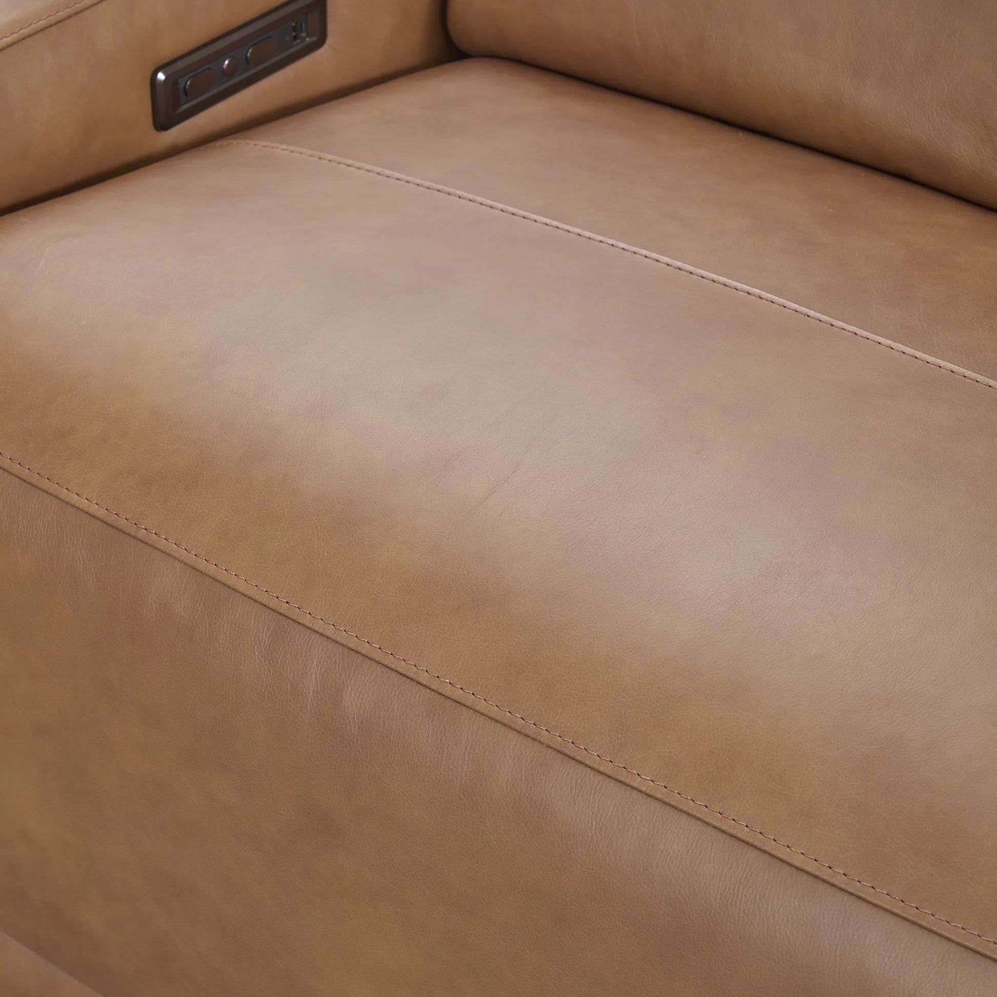 Kadon Zero Gravity Power Recliner Upholstered Leather Sofa by Classic Home in beige. Made from 100% top grain leather, acacia mangium wood, metal in a traditional style.