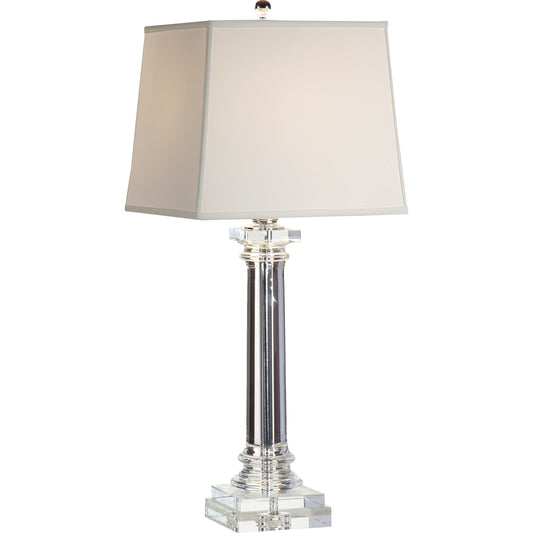 Round Crystal Column Lamp by Wildwood in clear. Made from crystal, glass in a traditional style.