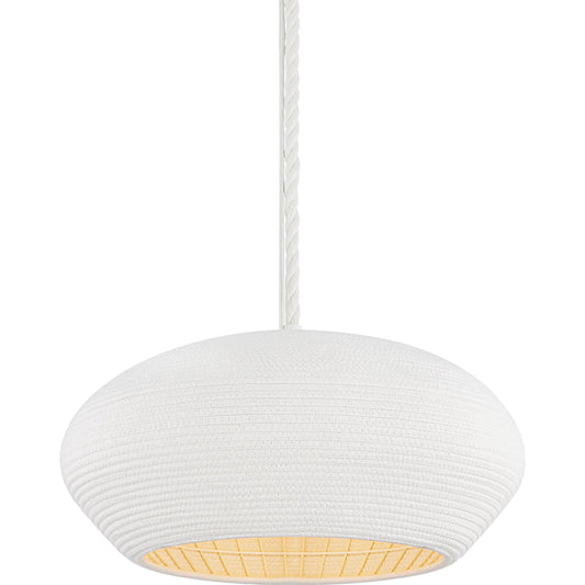 001 SI-2388219 | Primary Silo | Ferndale Pendant by Hudson Valley in gesso white. Made from natural woven in a unique style.
