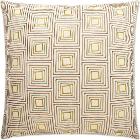 Squared Off Pillow by DV Kap Home in taupe, tan, green. Made from unique in a unique style.