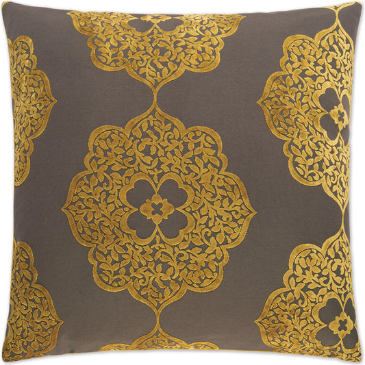 Maison Pillow by DV Kap Home in gold. Made from 47% polyester, 53% rayon in a unique style.