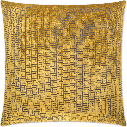 Jenga Pillow by DV Kap Home in gold. Made from 47% polyester, 53% rayon in a unique style.