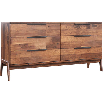 Remix Dresser by LH Imports in brown. Made from solid acacia, veneer in a modern style.