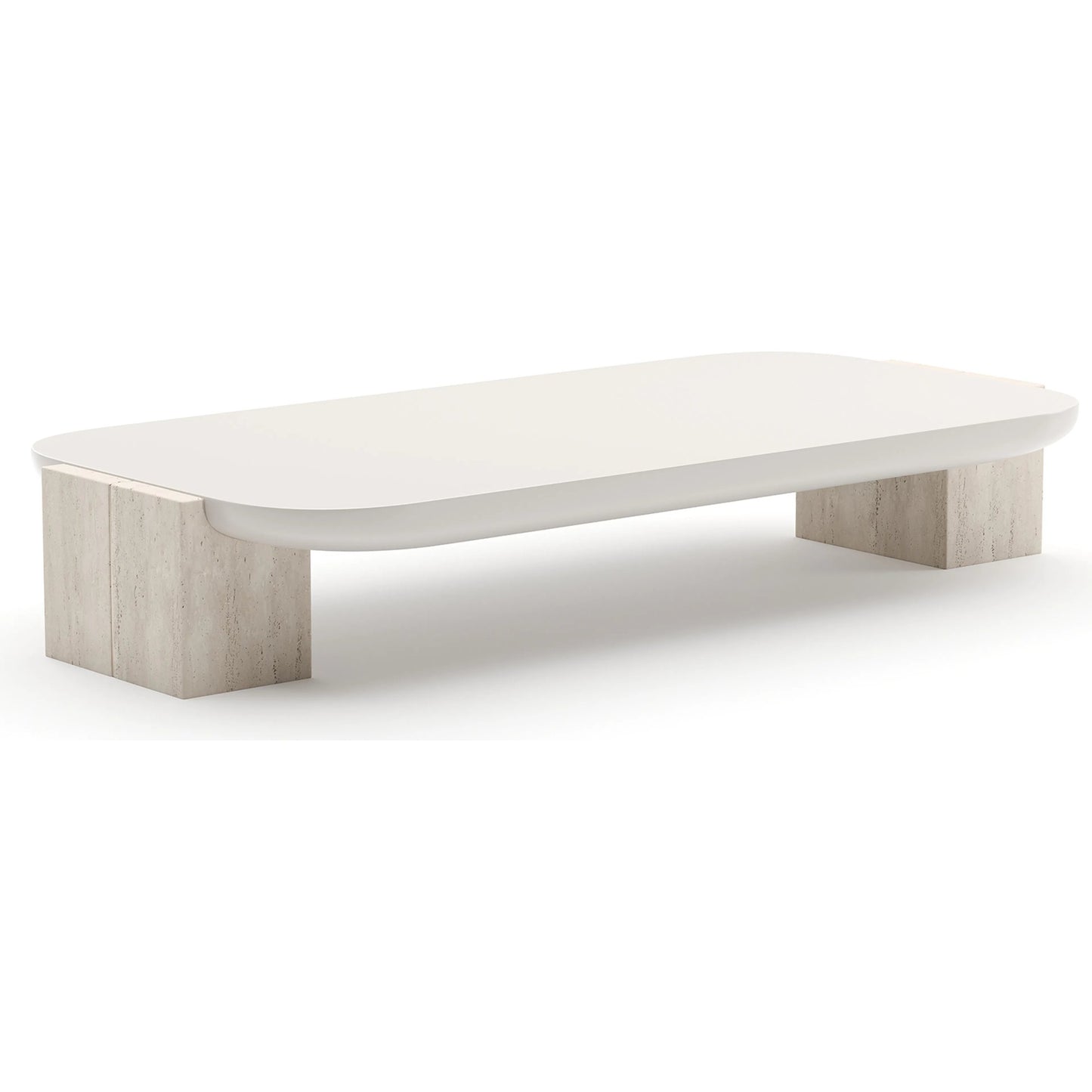 002 SI-2462275 | Primary Silo | Overlap Rectangle Cocktail Table by Caracole. Made from stone in a transitional style.