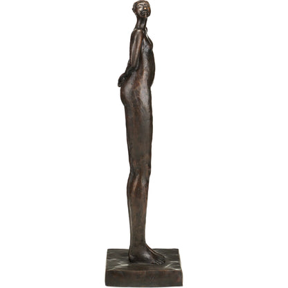 The Tall Empress Bronze by Currey and Company in bronze. Made from bronze in a rustic style.