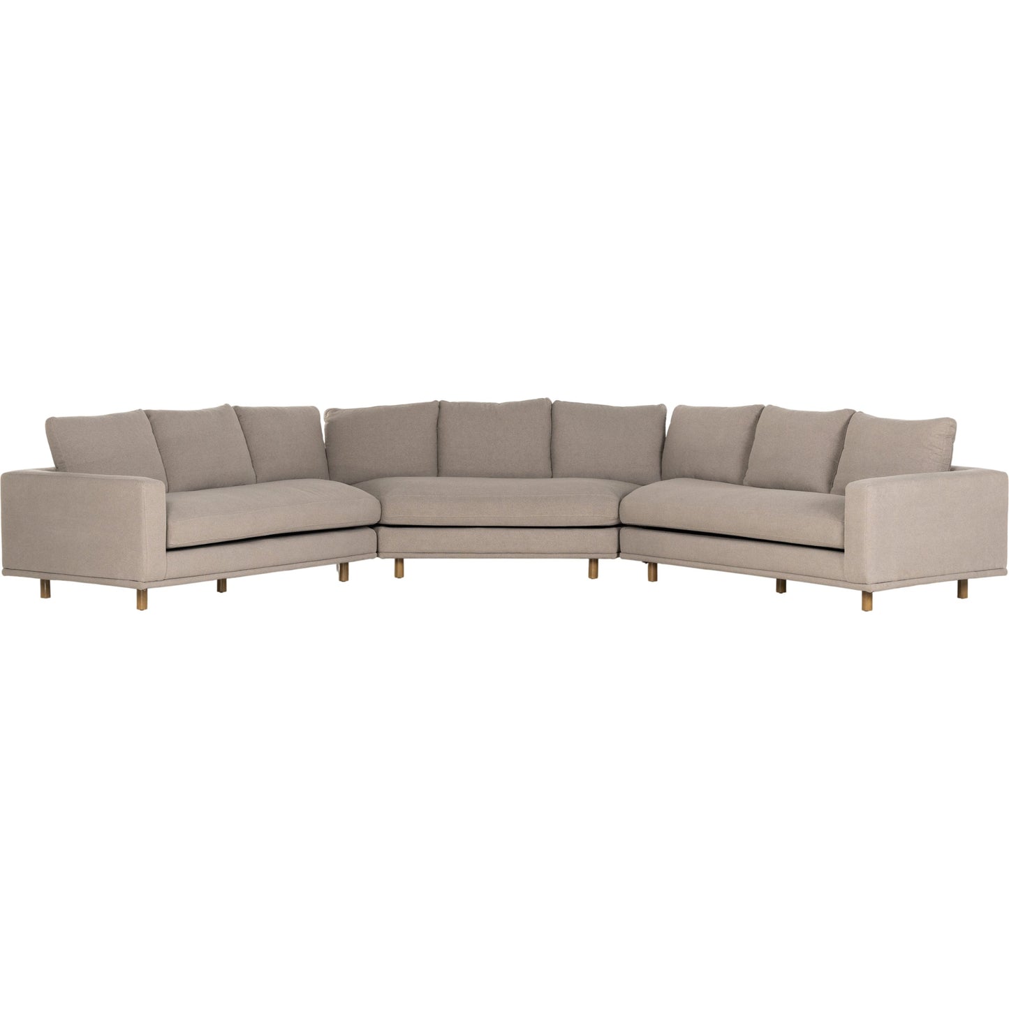 031 SI-1977251 | Primary Silo | Dom 3-Piece Sectional by Four Hands in portland cobblestone, distressed sienna. Made from 100% polyester, solid rosa morada in a modern style.