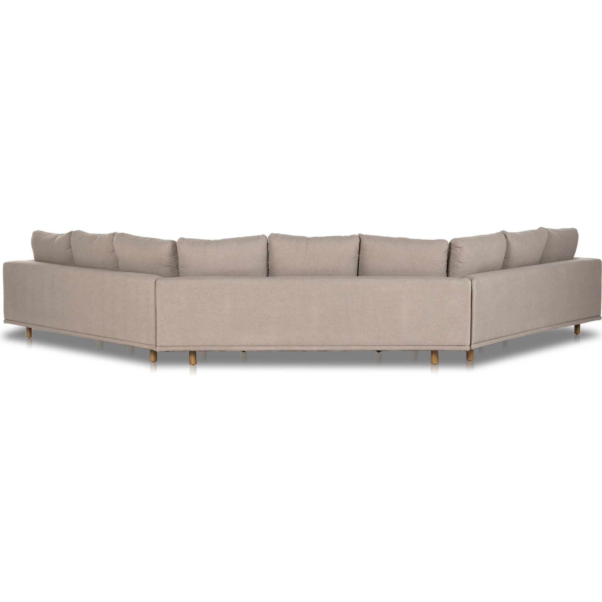 Dom 3-Piece Sectional by Four Hands in portland cobblestone, distressed sienna. Made from 100% polyester, solid rosa morada in a modern style.