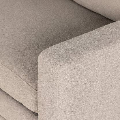 Dom 3-Piece Sectional by Four Hands in portland cobblestone, distressed sienna. Made from 100% polyester, solid rosa morada in a modern style.