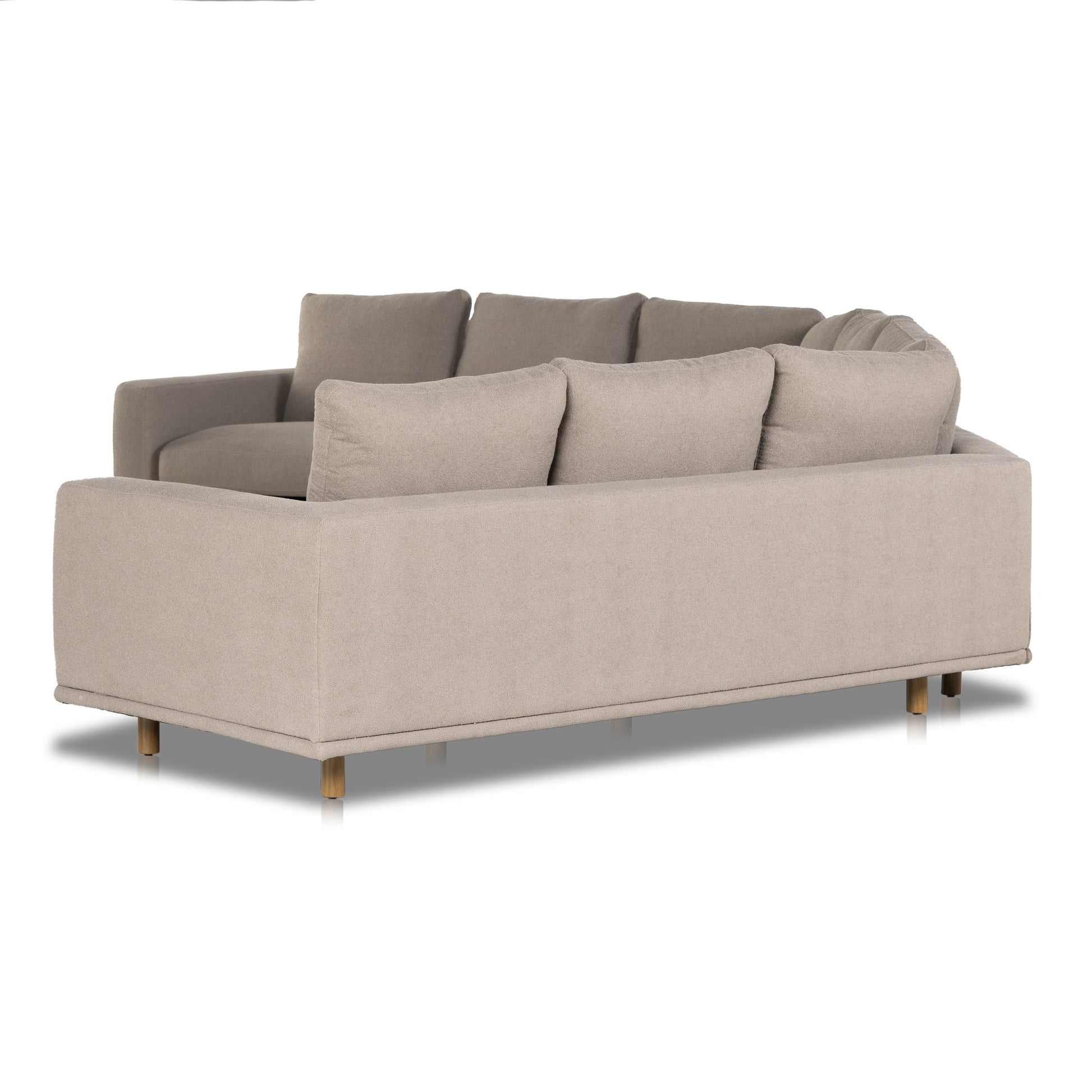 Dom 3-Piece Sectional by Four Hands in portland cobblestone, distressed sienna. Made from 100% polyester, solid rosa morada in a modern style.