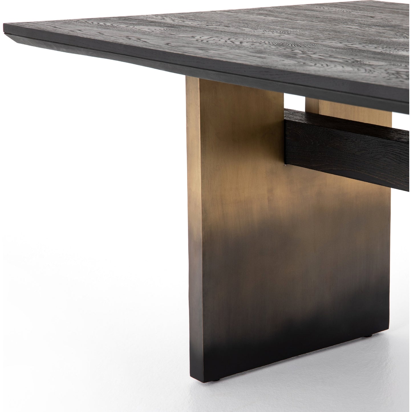 013 SI-1797926 | Closeup | Brennan Dining Table by Four Hands. Made from solid oak, iron in a modern style.