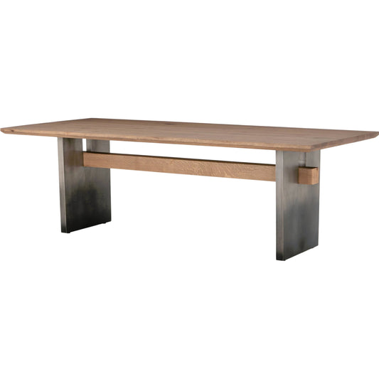 Brennan Dining Table by Four Hands. Made from solid oak, iron in a modern style.