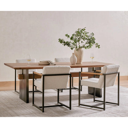 Brennan Dining Table by Four Hands. Made from solid oak, iron in a modern style.