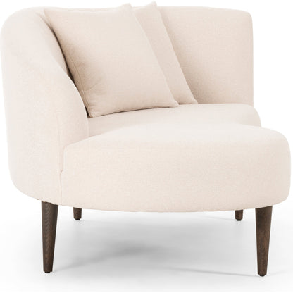 Luna Chaise by Four Hands in capri oatmeal. Made from 100% polyester, solid oak in a modern style.