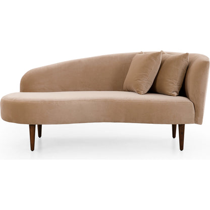 Luna Chaise by Four Hands in capri oatmeal. Made from 100% polyester, solid oak in a modern style.