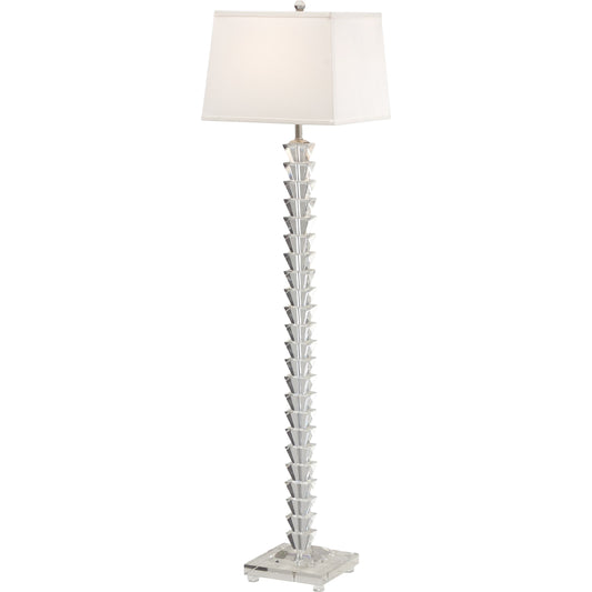 Stacked Crystals Floor Lamp by Wildwood in clear. Made from crystal, glass in a transitional style.