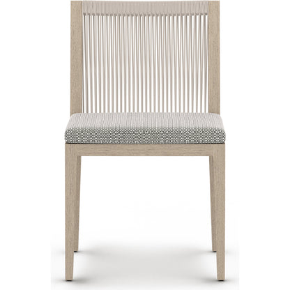 Sherwood Outdoor Dining Chair, Washed Brown by Four Hands in washed brown. Made from 100% olefin, solid fsc®-certified teak, 100% polypropylene in a cottage & farmhouse style.