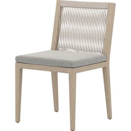 Sherwood Outdoor Dining Chair, Washed Brown by Four Hands in washed brown. Made from 100% olefin, solid fsc®-certified teak, 100% polypropylene in a cottage & farmhouse style.