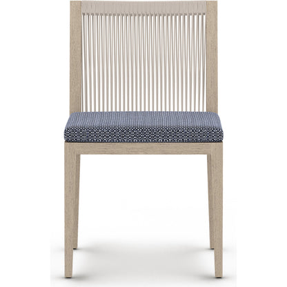 Sherwood Outdoor Dining Chair, Washed Brown by Four Hands in washed brown. Made from 100% olefin, solid fsc®-certified teak, 100% polypropylene in a cottage & farmhouse style.