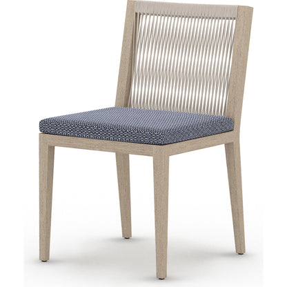 Sherwood Outdoor Dining Chair, Washed Brown by Four Hands in washed brown. Made from 100% olefin, solid fsc®-certified teak, 100% polypropylene in a cottage & farmhouse style.