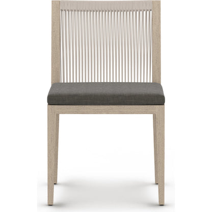 Sherwood Outdoor Dining Chair, Washed Brown by Four Hands in washed brown. Made from 100% olefin, solid fsc®-certified teak, 100% polypropylene in a cottage & farmhouse style.